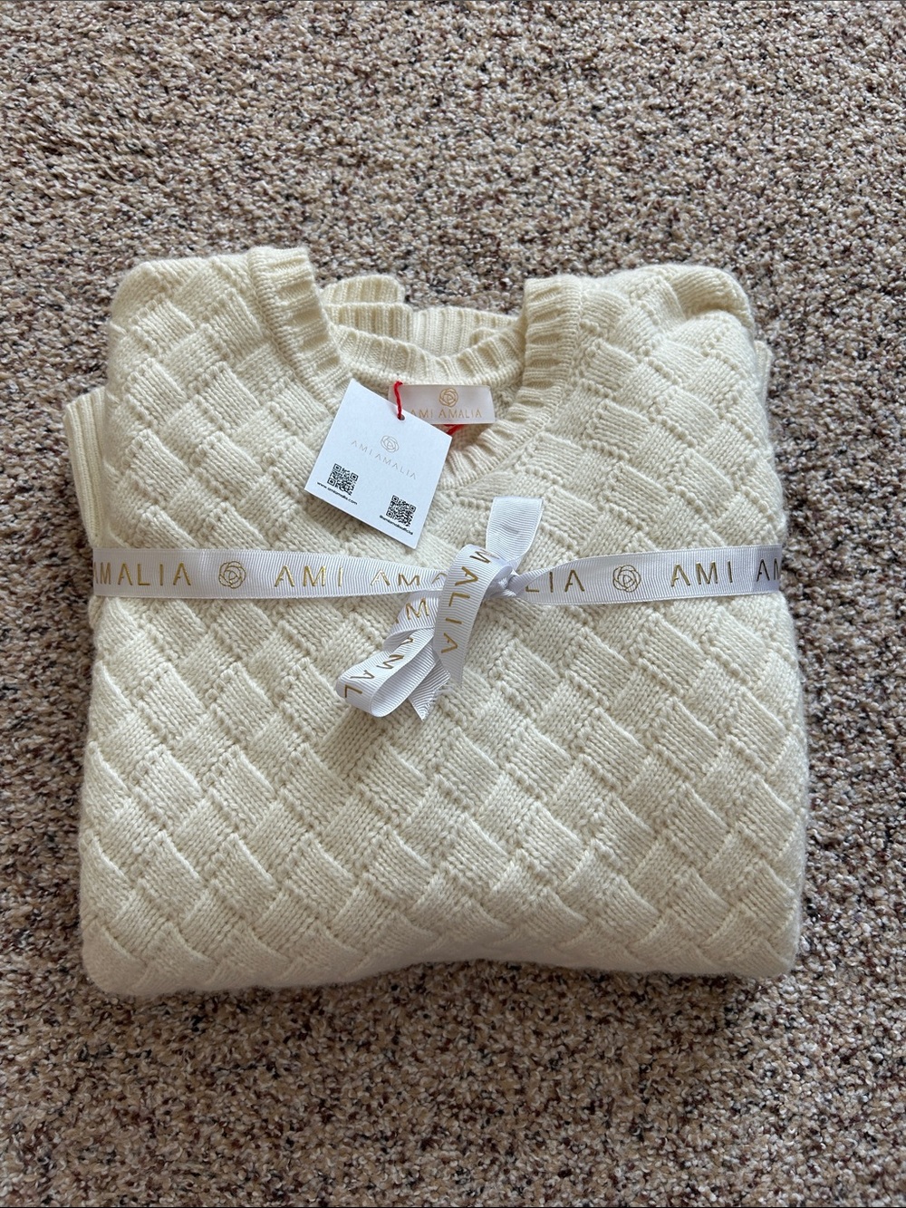Clouded Squares Italian merino sweater